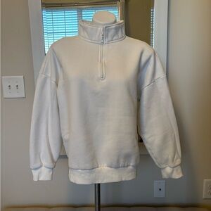 Women’s White Half-Zip Sweater